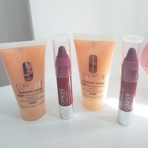 Clinique 4pc Sets: 2 Moisture Surge & 2 Chubby Lipstick